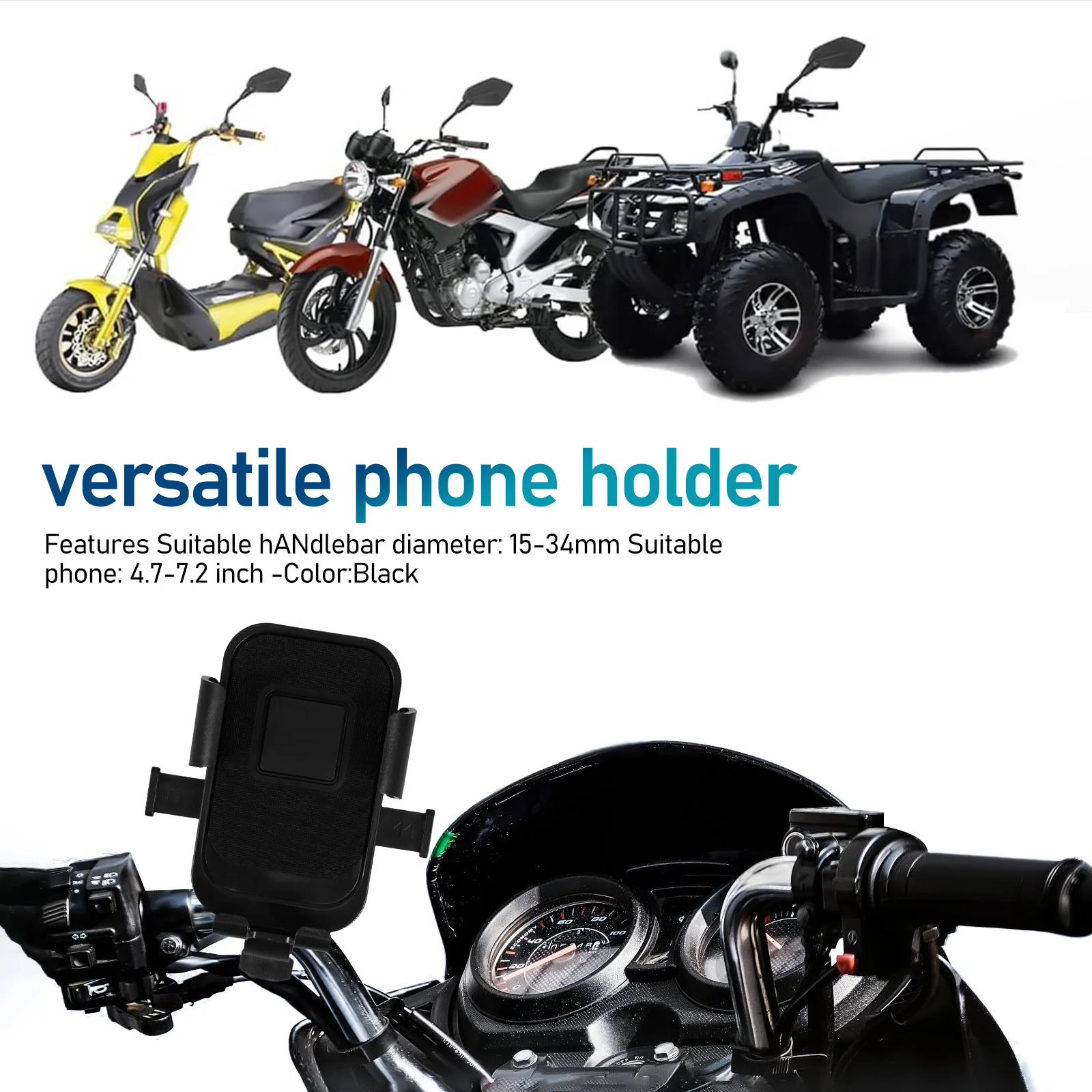 

Electric Bike Phone Holder Multifunctional Adjustable Anti Vibration Shockproof Navigation Bracket for Motorcycle Bicycle
