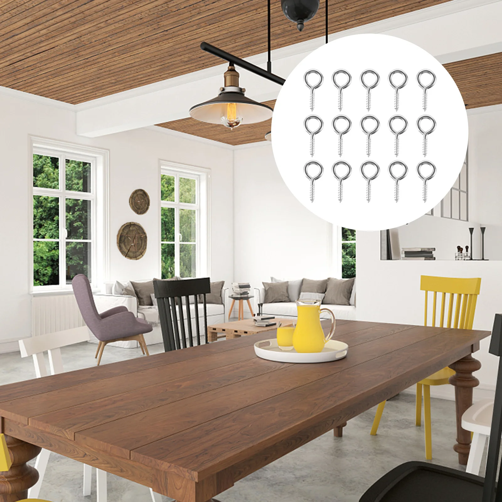 

30Pcs Sheep Eye Screw Hooks Durable Rust Resistant Self-Tapping Nail Set DIY Supply Kit Sheep Eye Screw DIY Supply