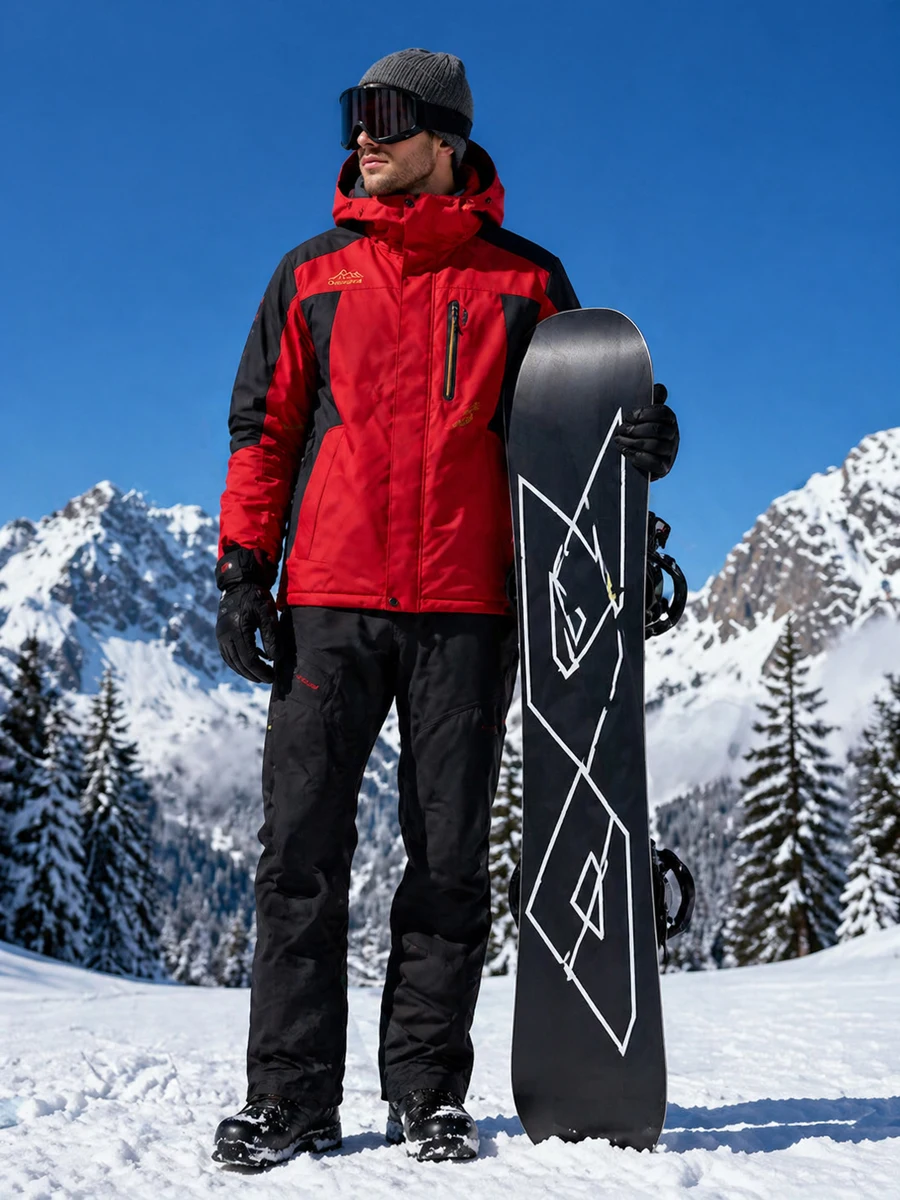 

Winter Ski Fleece Tracksuit Windproof Waterproof Thermal Breathable Snowboard Jacket Pants Set Outdoor Sports Ski Suit For Men
