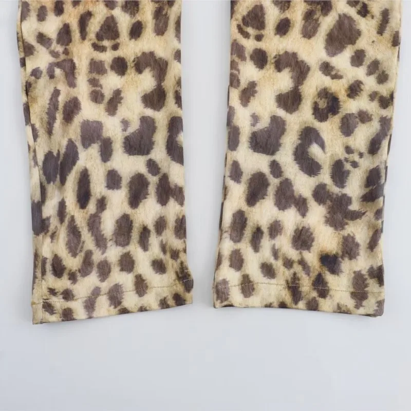 Monos largos con estampado De leopardo para Mujer, Ropa informal Sexy con espalda descubierta, estilo playero