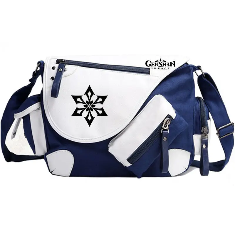 Game Peripheral Backpack Genshin Wind Element Anime Style Unisex Multifunctional School Travel Crossbody Shoulder Bag ANI
