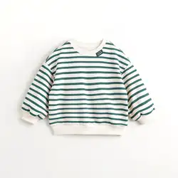 MARC&JANIE Boys Loose Round Neck Striped Sweatshirt Children's Tops Kids Clothing for Spring 240030