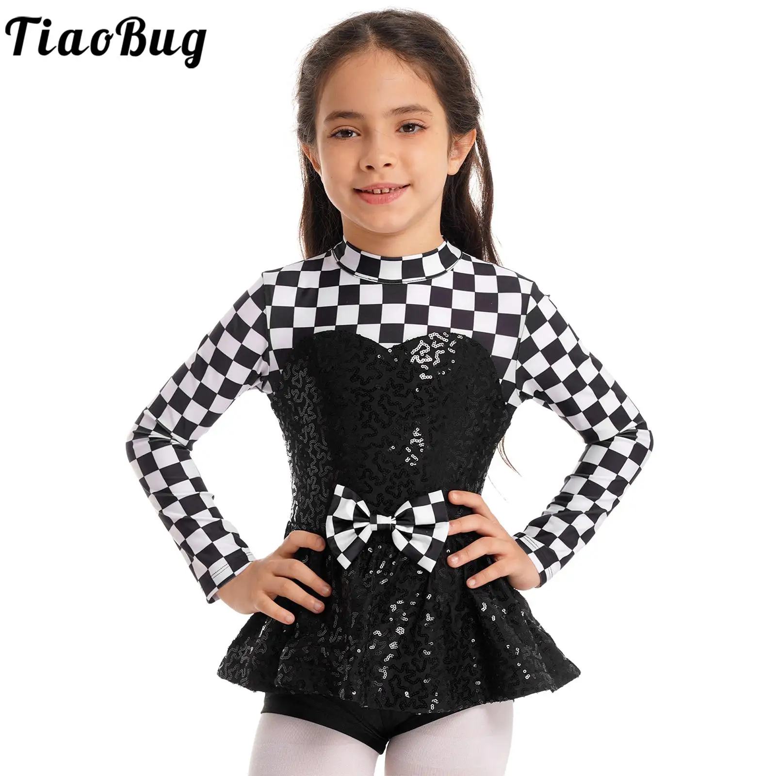 

Kids Girls Race Car Driver Costume Child Racer Long Sleeve Sequins Tutu Dress Halloween Cosplay Party Carnival Fancy Dress Up