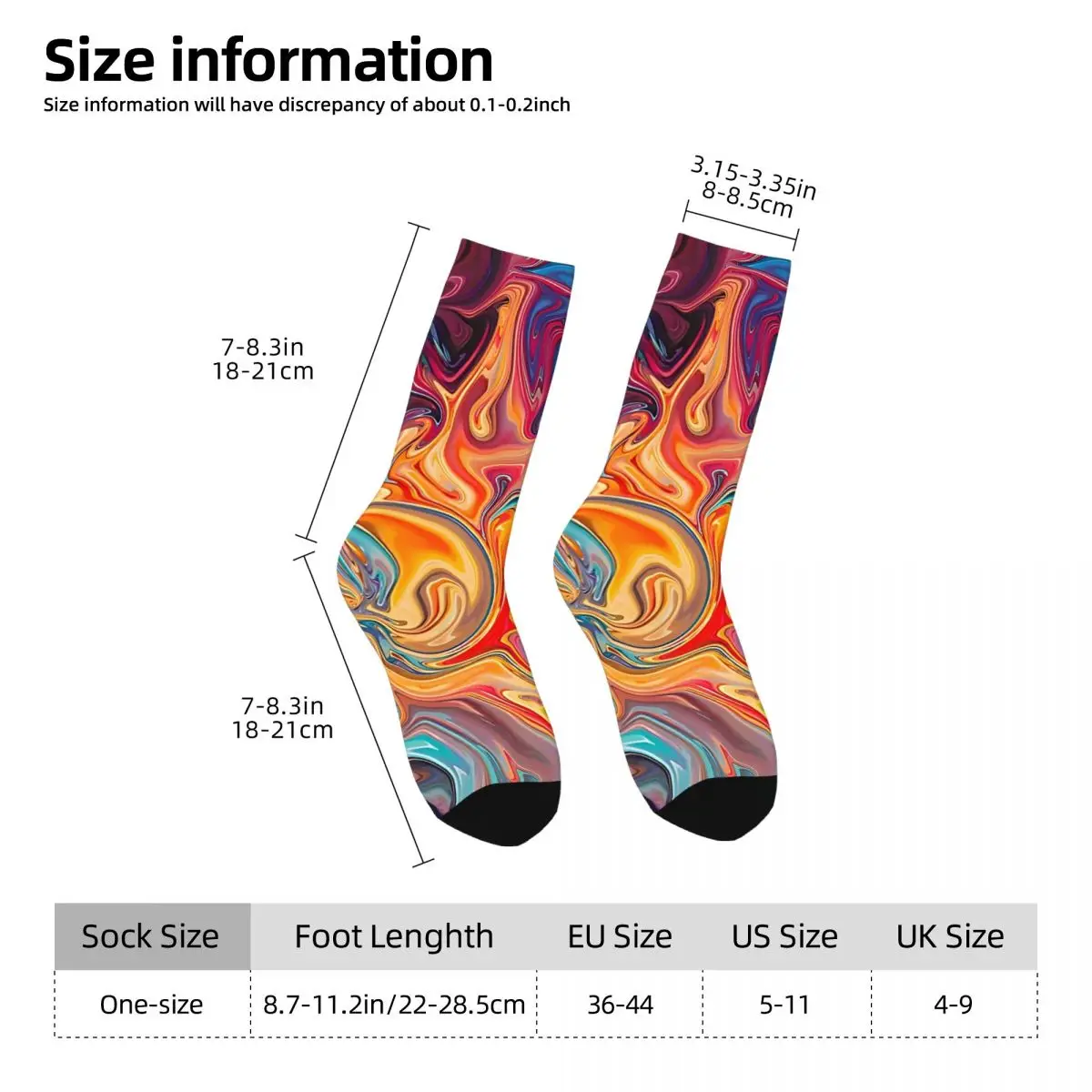 Abstract Fluid Retro Art Stockings Colorful Marble Painting Pattern Funny Socks Winter Anti Sweat Socks Women Men Cycling Socks