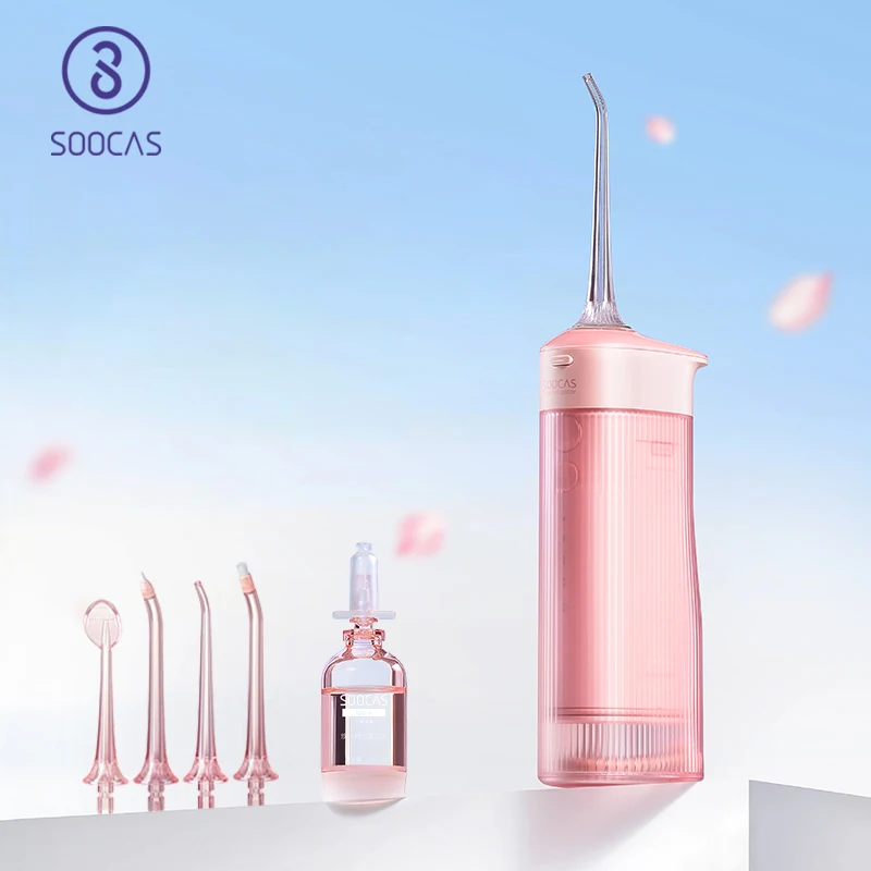 SOOCAS W1 Water Flosser Teeth 4 Type Nozzle Cleaner Oral Irrigator Cleaner 7-modes Water Tank Removeable Dental Cleaning Machine