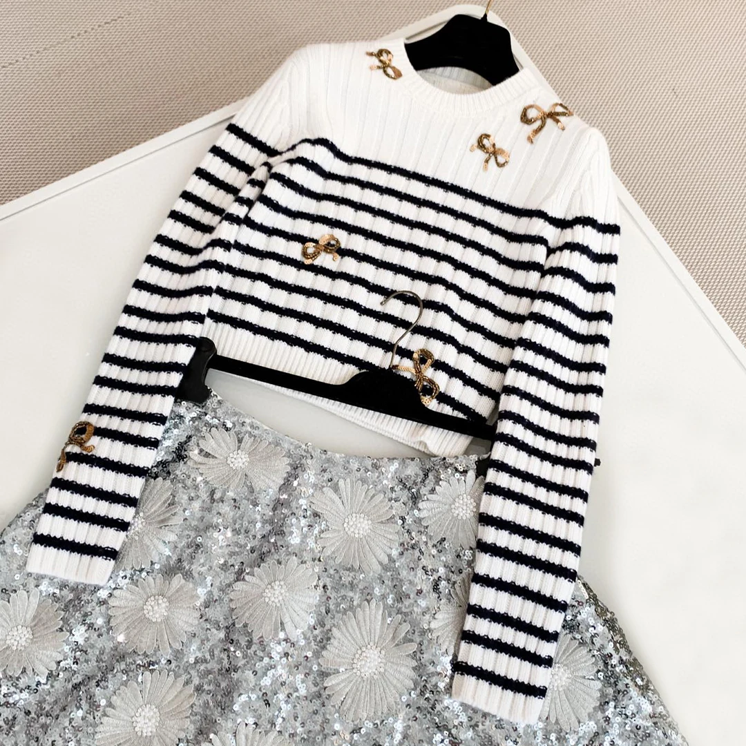 

NIGO полосатый вязаный свитер Ngvp # nigo6138