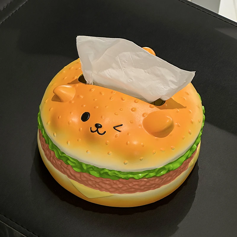 Cartoon Nette Burger Tissue Box Lagerung Box Wohnzimmer Desktop Dekoration Hause Spaß Dekorationen Ornamente