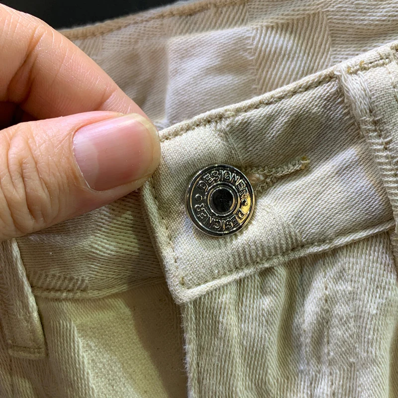 2025 summer new denim shorts for men, loose straight leg trendy fashion men's clothing, street casual five quarter pants