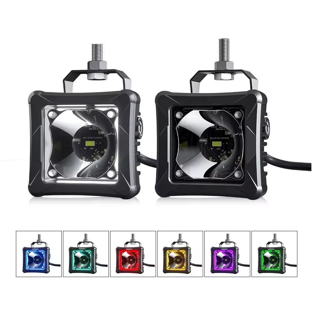 

Светодиодная рабочая фара RGB с подсветкой для бездорожья 4X4 Рабочая лампа для Ford F-150 для JEEP Wrangler JL JK Светодиодные фары дальнего света, Plug & Play