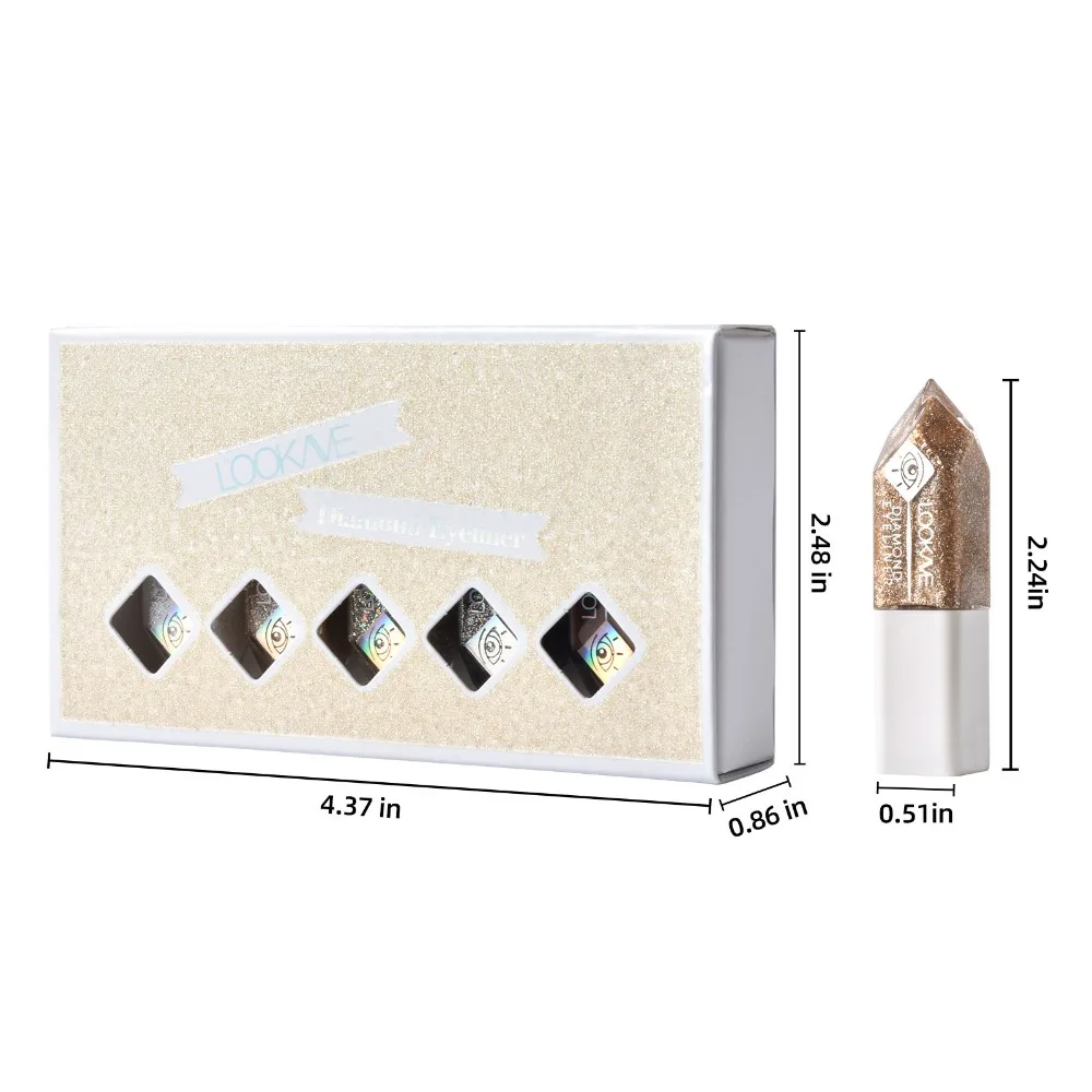 الكذب دودة القز الماس كحل لؤلؤي الترتر الكحل السائل مقاوم للماء لامع بريق عينيه أداة ماكياج العين