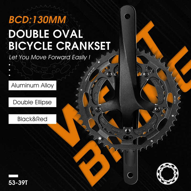 WEST BIKING 130BCD Double Chainring 39/53T High Strength Sprocket Crown Chainwheel Road Bike Chainring  8/9/10/11s Cycling Parts