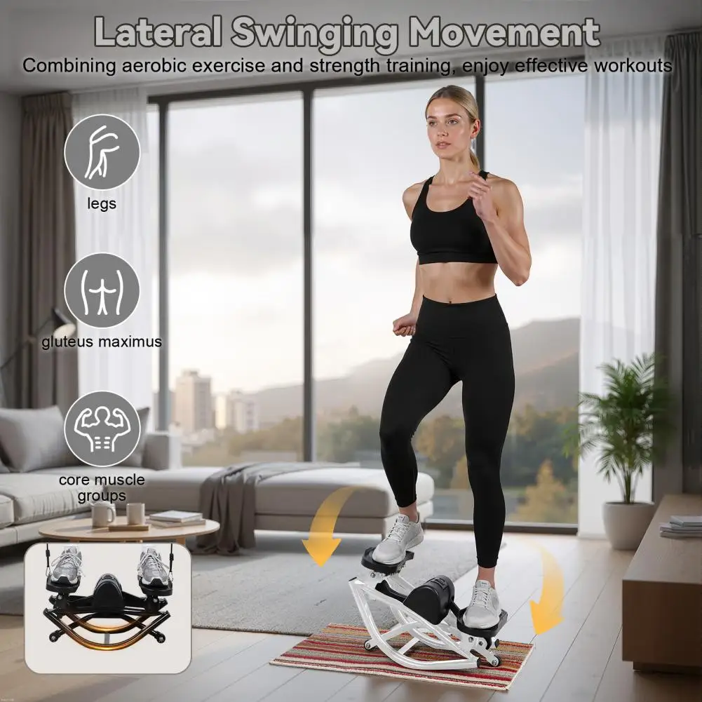 Rock Stepper Side to Side Rock Stepper Fitness Equipment with Lcd Monitor Portable Side-to-side Stepper for Legs Glutes