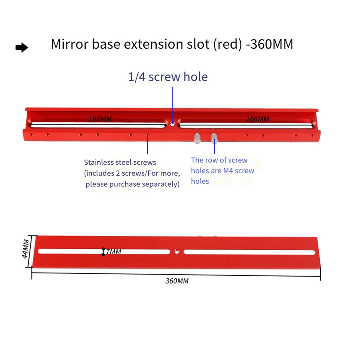 Dovetail Plate Finder Scope Base 360mm Extended Slot Adapter Astronomical Telescope Accessories