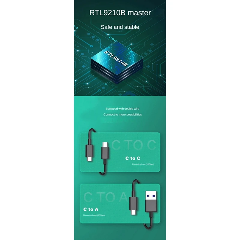 Carcasa SSD M.2 NVMe/SATA, carcasa USB C PCIe M2 SSD, USB 3,2 Gen2 10gbps para 2230 2242 2260 2280 M2 SSD