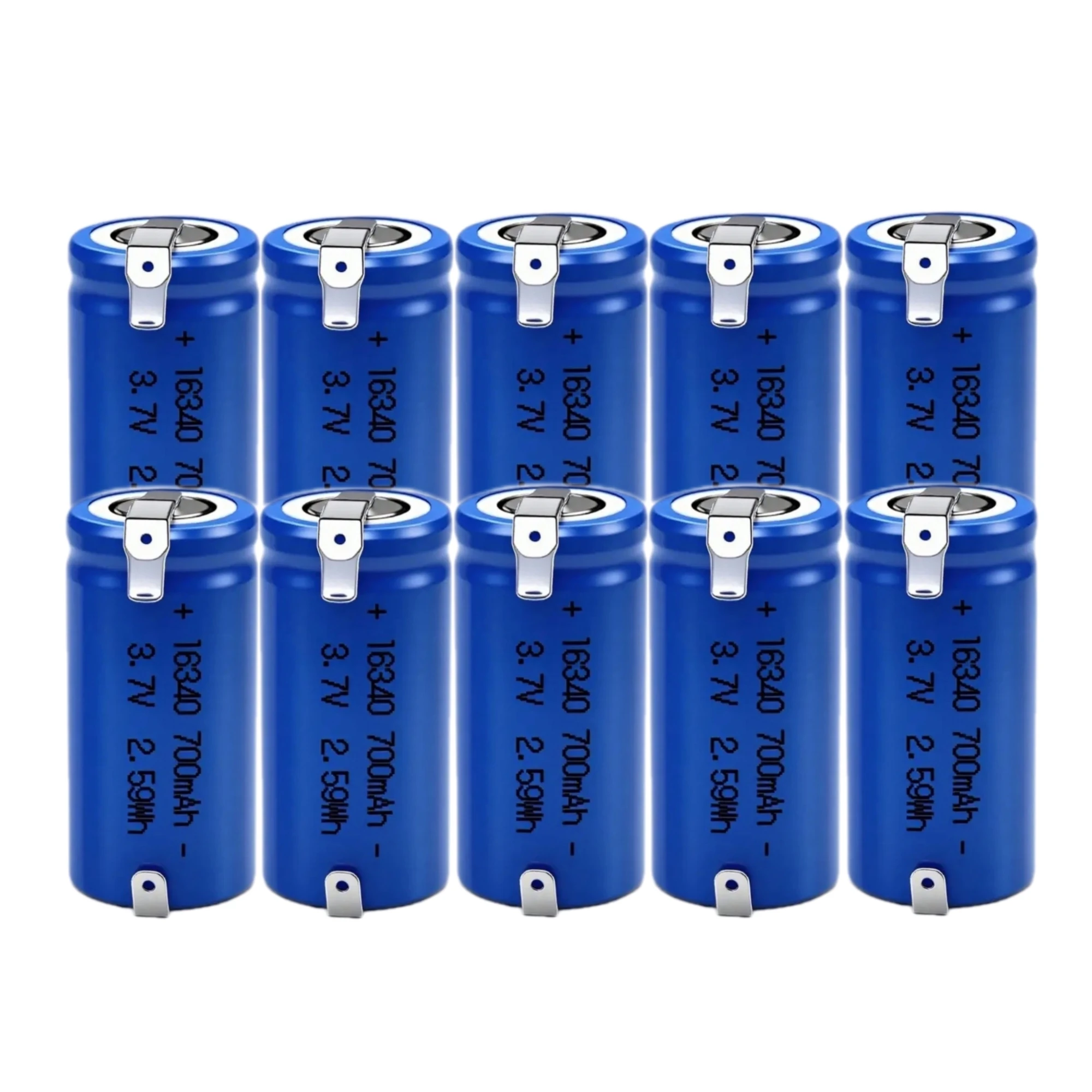 

10 шт. 16340 3,7 В 700 мАч CR123A литиевая аккумуляторная батарея с паяными вкладками для цифровой камеры, налобный фонарь, инфракрасный лазерный свет