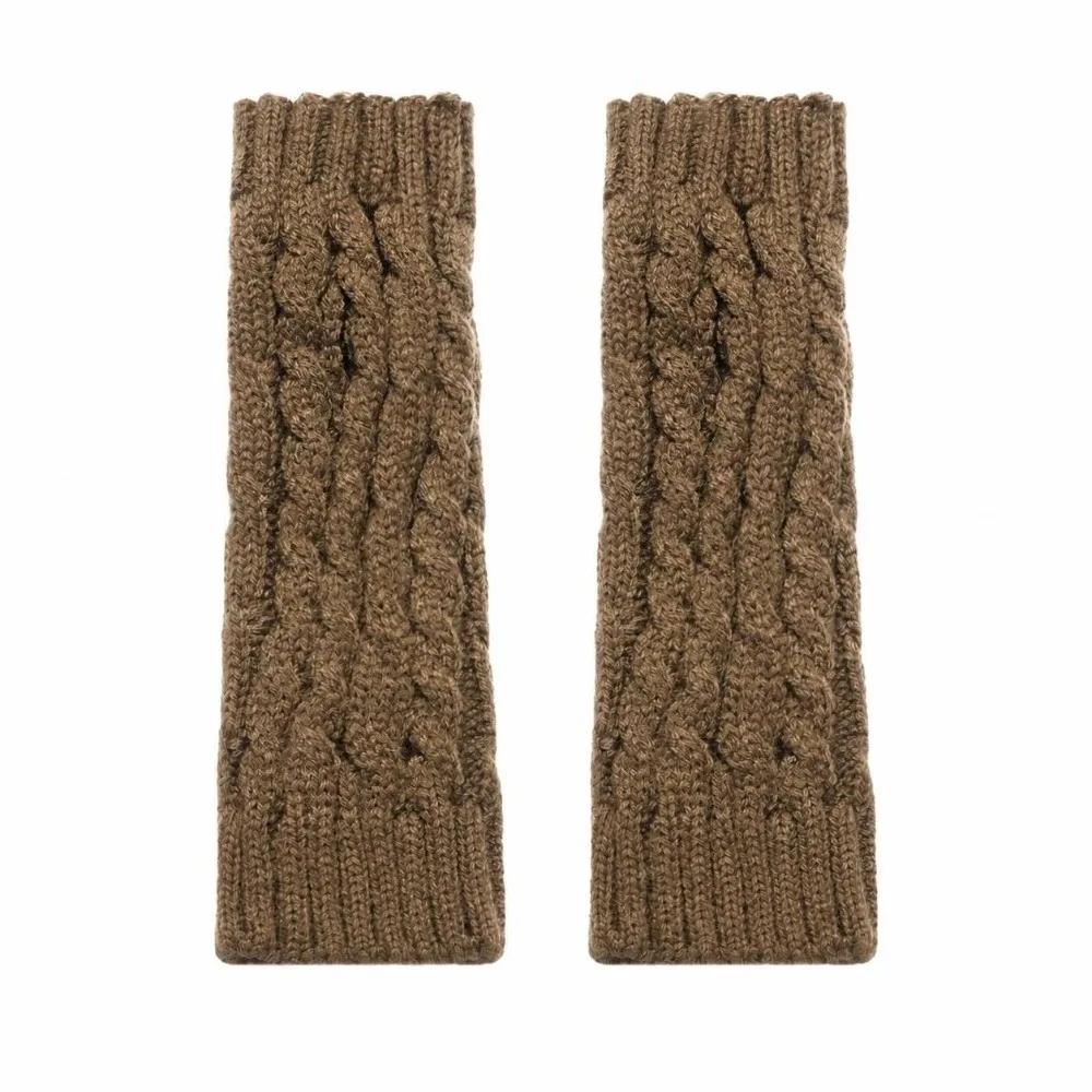 Women Girls Arm Warmers Fingerless Gloves Twist Thick Warm Button Mitten Elastic Fingerless Mittens