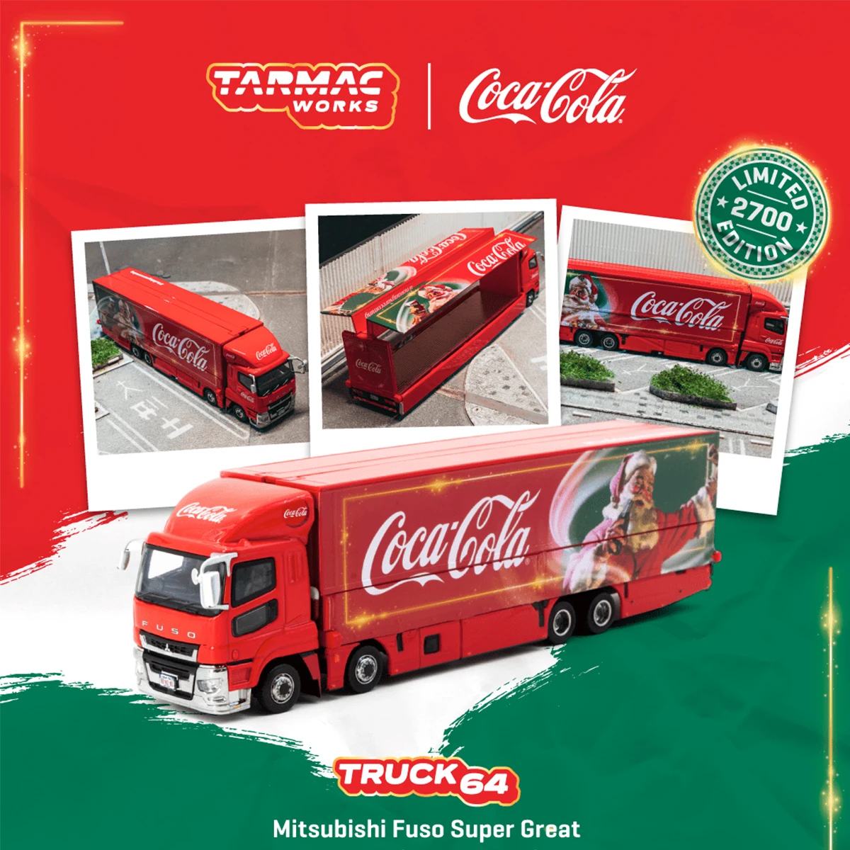 

PreSale Tarmac Works 1:64 Mitsubishi Fuso Super Great Santa Truck Diecast Car Model Collection Toys TW