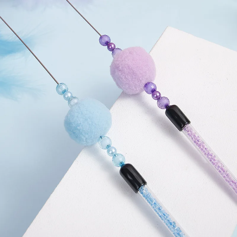 Cat Toys Funny Cat Toys Interactive Replacement Head Feather Cats Toy Steel Wire Toys for Cats Bitt Stick Ball Toy Pet Products