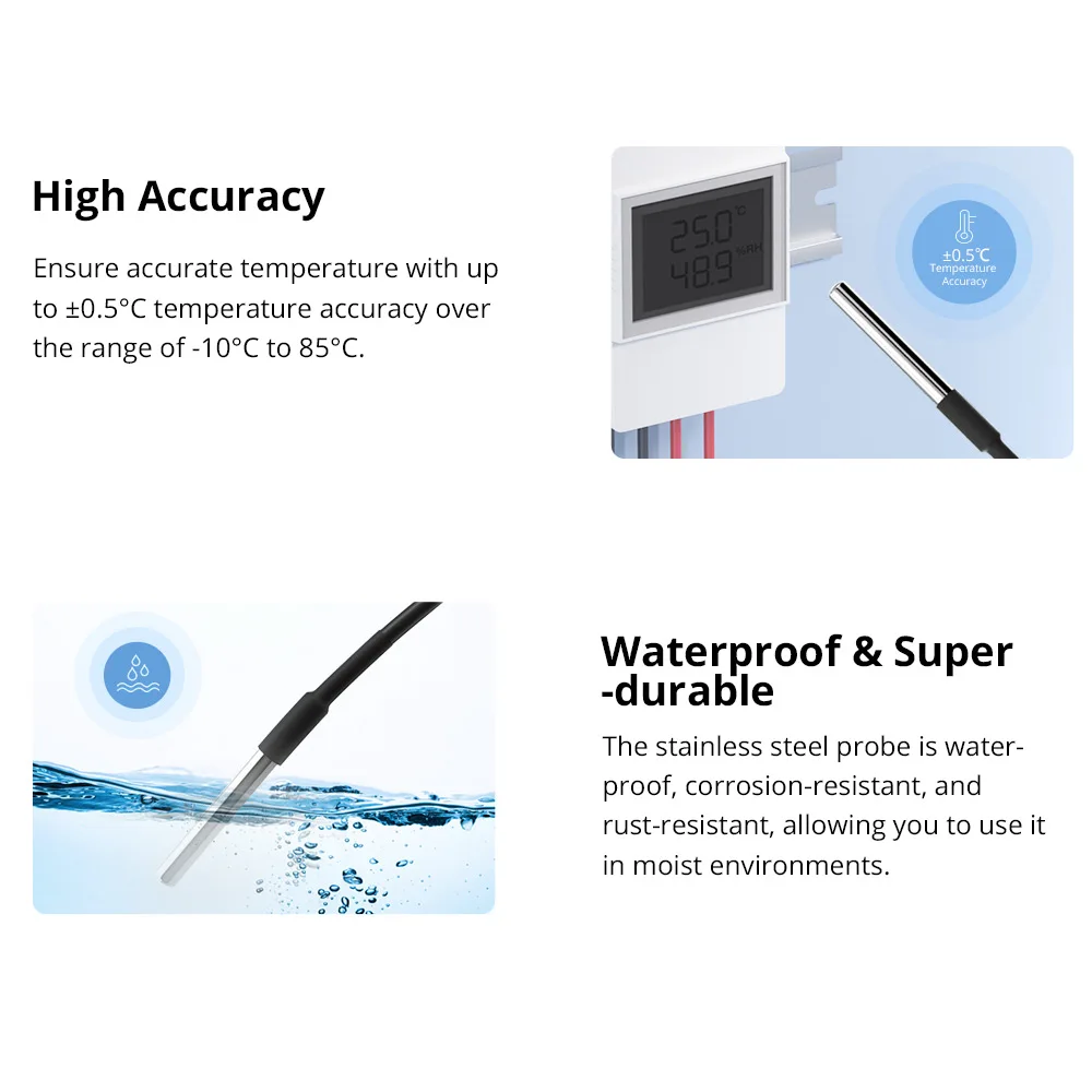 SONOFF THS01/WTS01 온도 습도 고정밀 센서 모니터 모듈 RL560 연장 케이블 지원 TH Elite/Origin