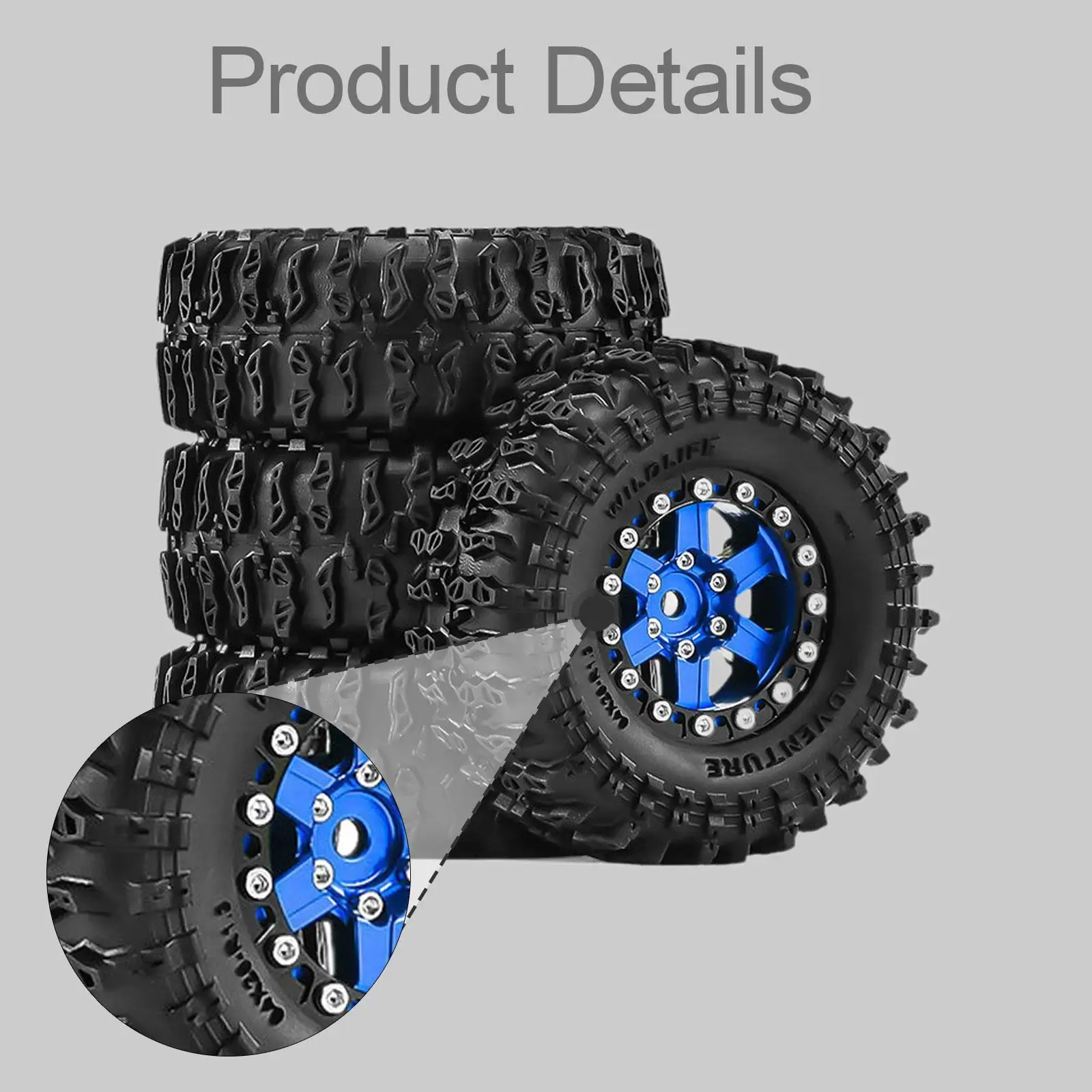 4 Pieces Fittings Easy to Install Replace Parts RC Wheels Tires Lightweight DIY Accessory for 1/18 -18 SCX24