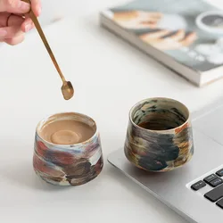 Fancy retro ceramic teacup Creative latte cup Coffee cup Japanese breakfast milk cup Light luxury net red water mugs gift