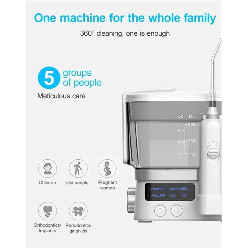성인 구강 Irrigator USB 충전식 물 Flosser 방수 600Ml 휴대용 워터 제트 가정용 치아 클리너 내구성