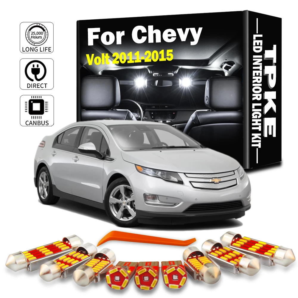 TPKE 13Pcs For Chevrolet Chevy Volt 2011 2012 2013 2014 2015 LED Interior Map Dome Trunk Light Kit Car Led Bulbs Canbus No Error