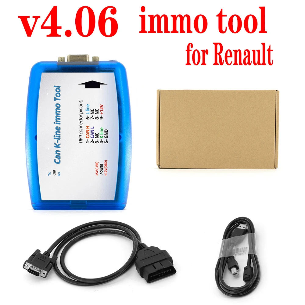 Immo Tool For Renaultman Can K-line Immo Tool V4.06 4.04 Support for Renault CAN K-line OBD2 Auto ECU Programmer EEPROM