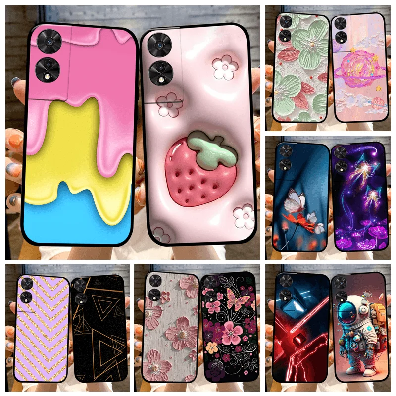 For TCL 50 5G Case 505 50 SE Fashion Cartoon Flowers Soft TPU Silicone Phone Cover For TCL50 XE Nxtpaper Shockproof Coque Fundas