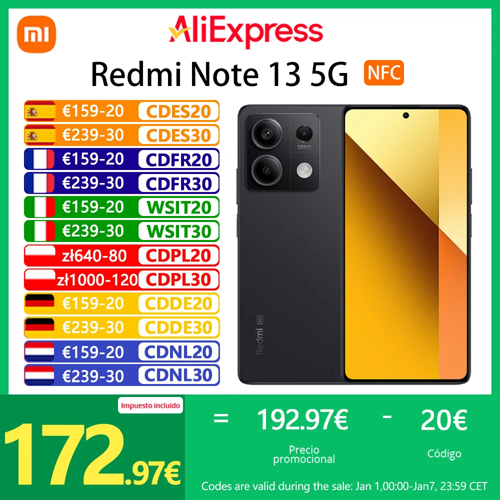 Xiaomi Redmi Note 13 5G Smartphone NFC MediaTek Dimensity 6080 120HZ 108MP Camera 33W Charging 5000mAh Local Warranty Global Version