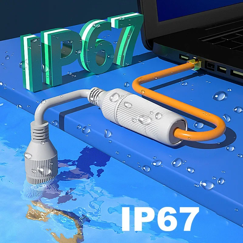 RJ45 Outdoor Waterproof with Line Network Connector Gigabit Transmission Direct Adapter Docking Monitor Extender Crystal Plug