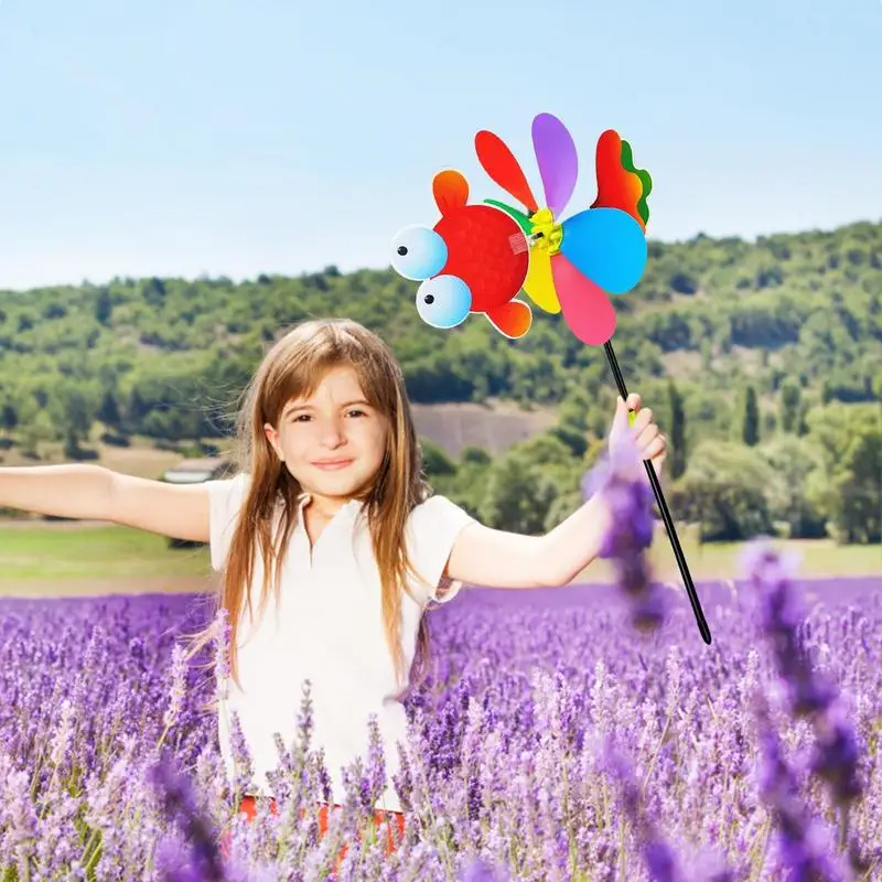 Garden Pinwheels Cartoon Animal Whirligig Wind Spinner Windmill Toy Decorative Stakes Outdoor Gardening Art Whimsical Kids Gifts