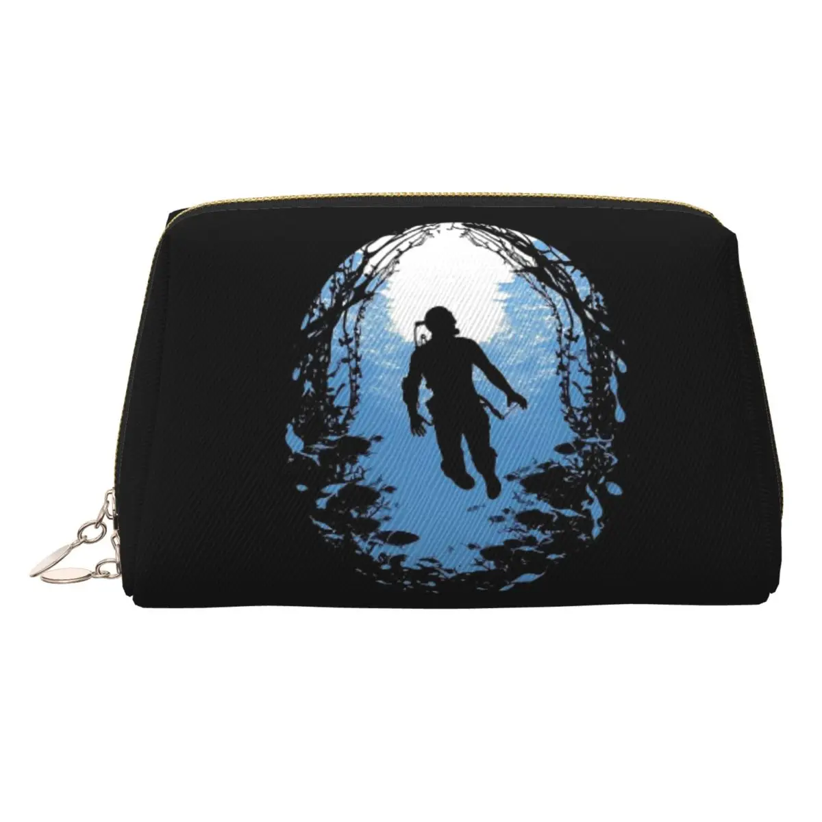 Scuba Diving Dive Diver Women Cosmetic Bag Travel Makeup Organizer Pouch Toiletry Storage Dopp Kit Box