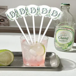 10-120pcs Customized LOGO Print Cocktail Stirrers Personalized Acrylic Party Drink Stirs Baptism Souvenir Wedding Drink Stirrers