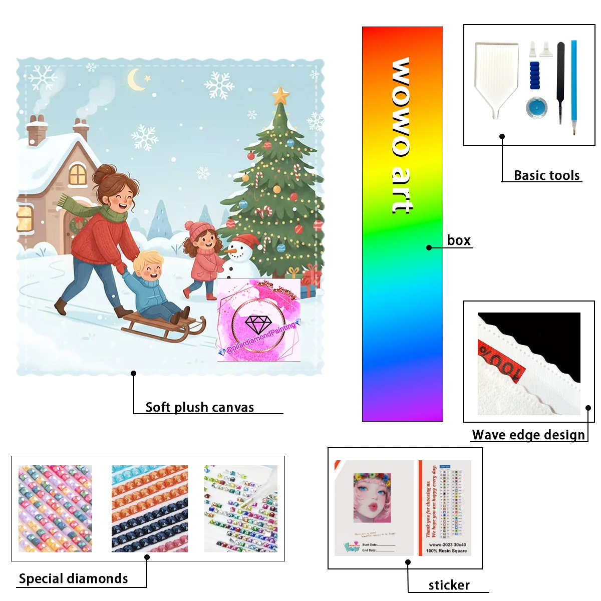 

【pilar Diamond Art】Счастливая семья, занимающаяся катанием на лыжах: 100% готовый набор для вышивания стразами, идеальное произведение, стоящее того, чтобы приобрести.