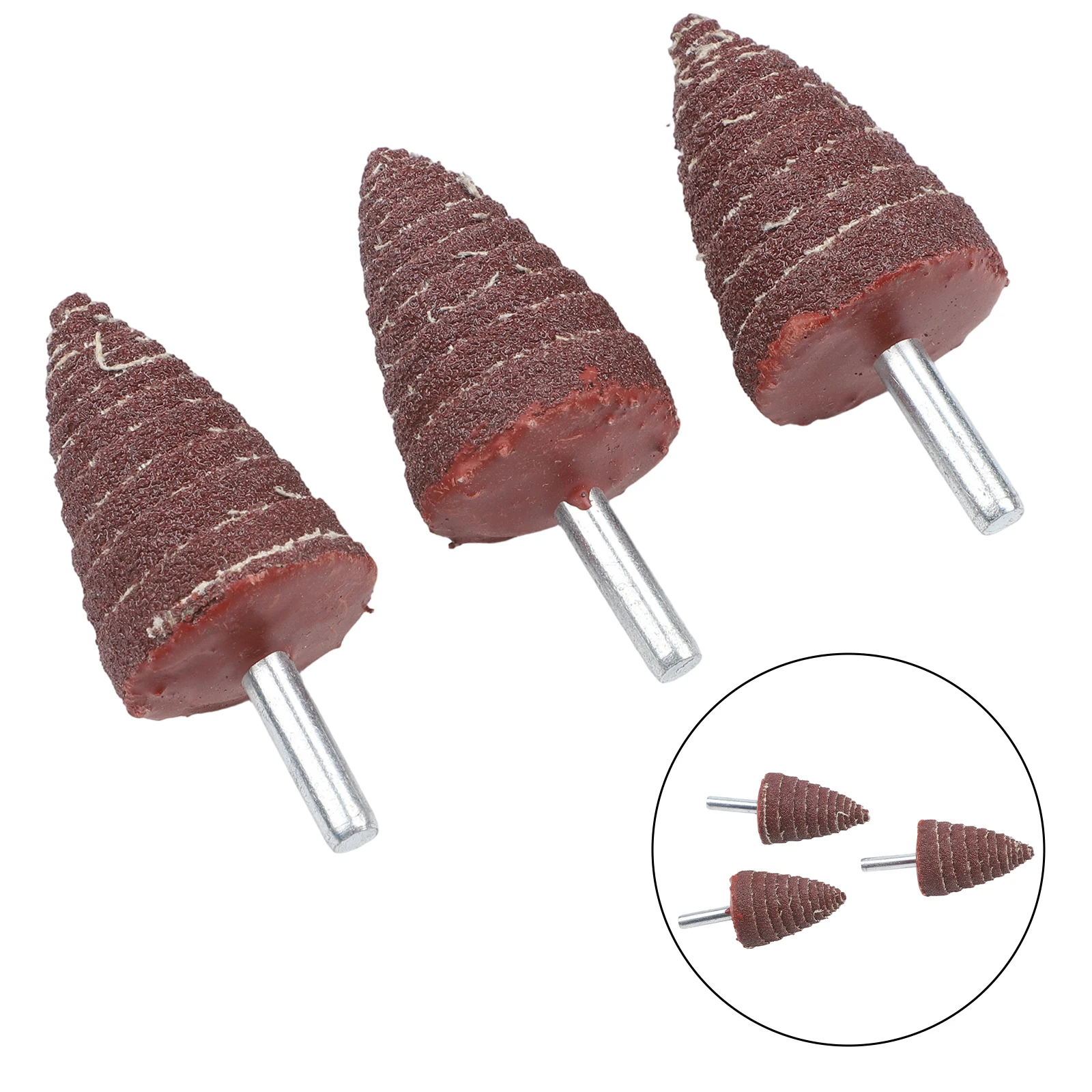 Brown Cone Flap Wheel Electrostatic Sand Coating Wheels Abrasive Tool Electrostatic Sand Coating Uniform Abrasive Grains