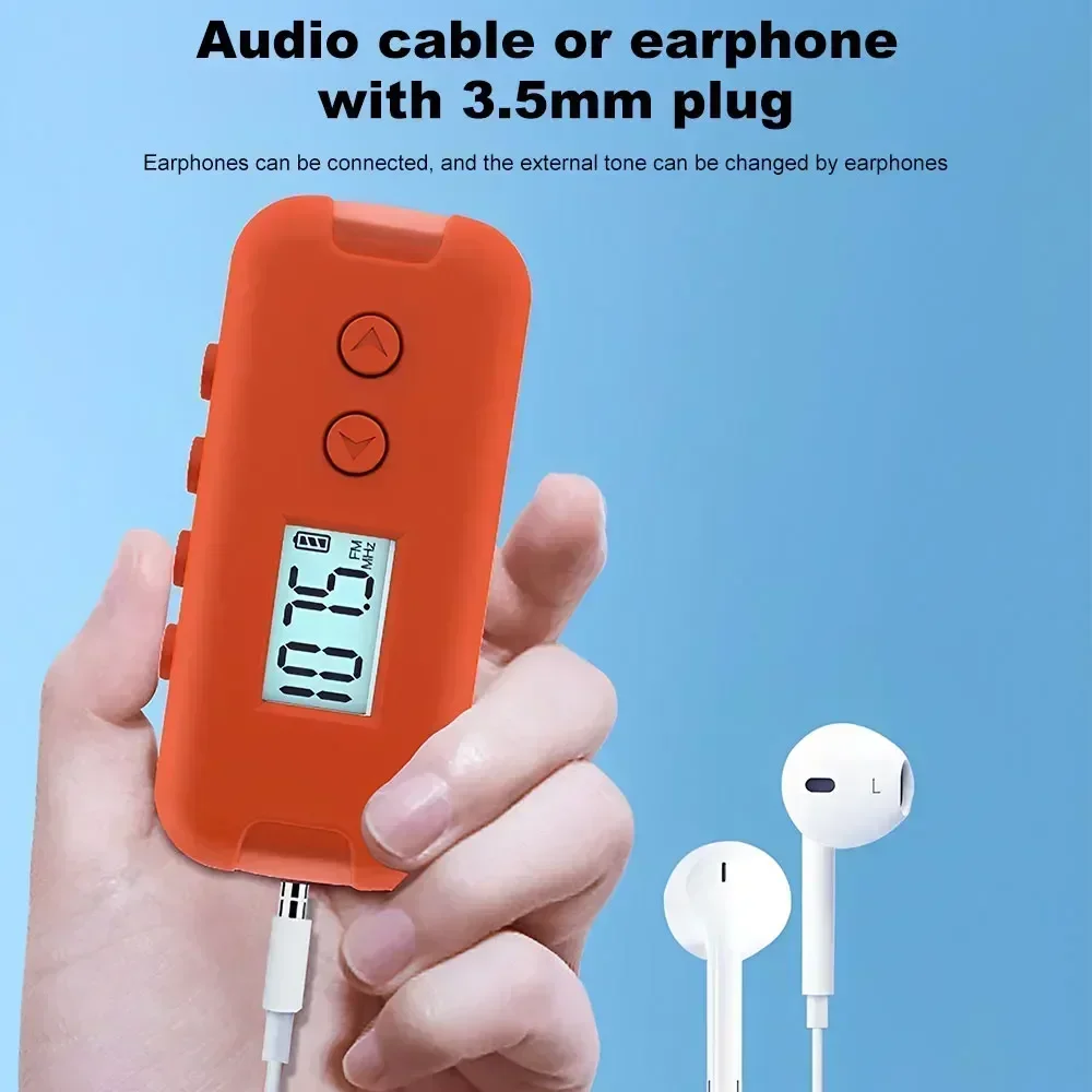 

Pocket FM Radio Portable With LCD Display 3.5mm Headphones Outdoor Sports Handheld Radios Receiver Mini DSP Radio 50-108MHz