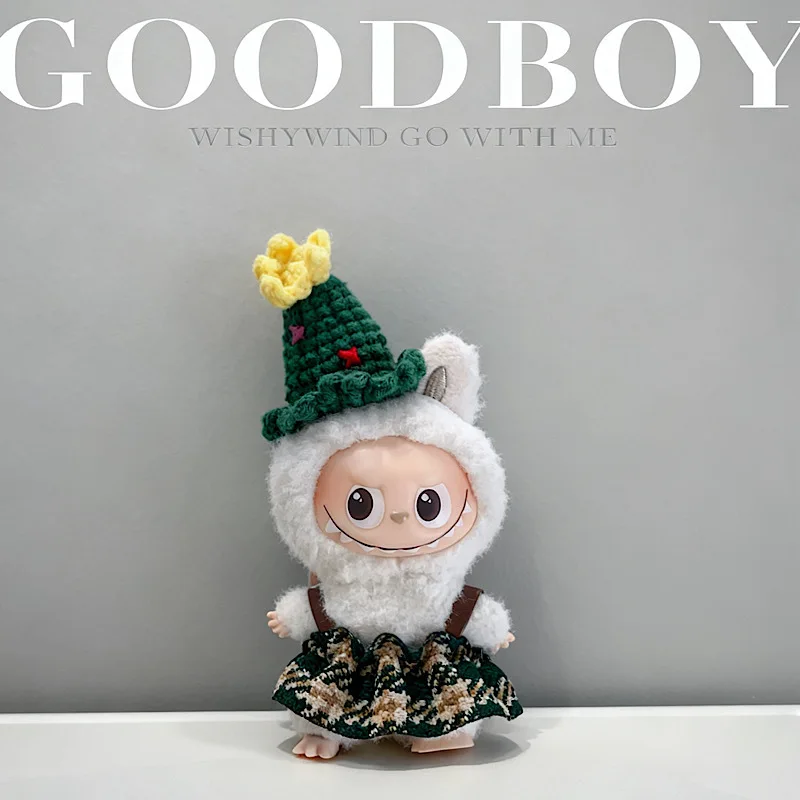 เสื้อผ้าสำหรับตุ๊กตา Mini Labubu แฟชั่นฤดูหนาว ผ้าพันคอ หมวกกบผึ้ง กระโปรง จั๊มสูท กิ๊บติดผมรูปแครอท ลายทาง ของเล่นสุดฮิต ของขวัญ ขนาด 10 ซม.