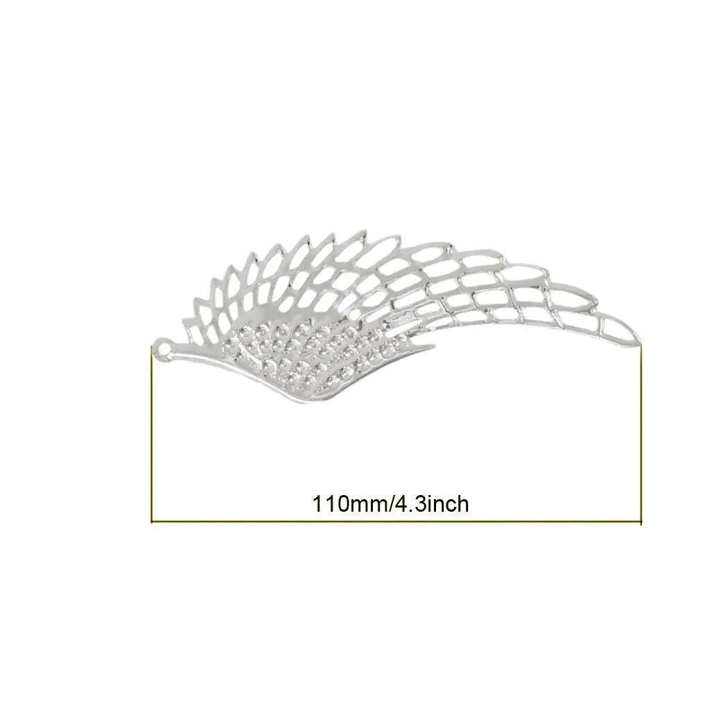 Angel Wing Pendant Lot Tibetan Argent Iron Filigree Large Charms Jewelry Supplies for Necklaces Earrings Hair Clips Phone Chains