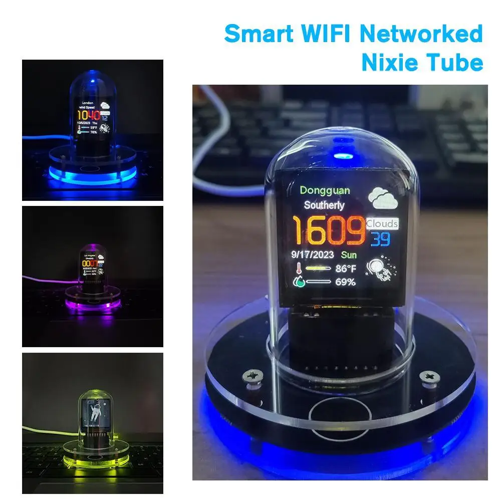 

2024 New Smart WIFI Networked Nixie Tube Automatically Update Digital Desktop Decorations Christmas Birthday Give Friend Gifts