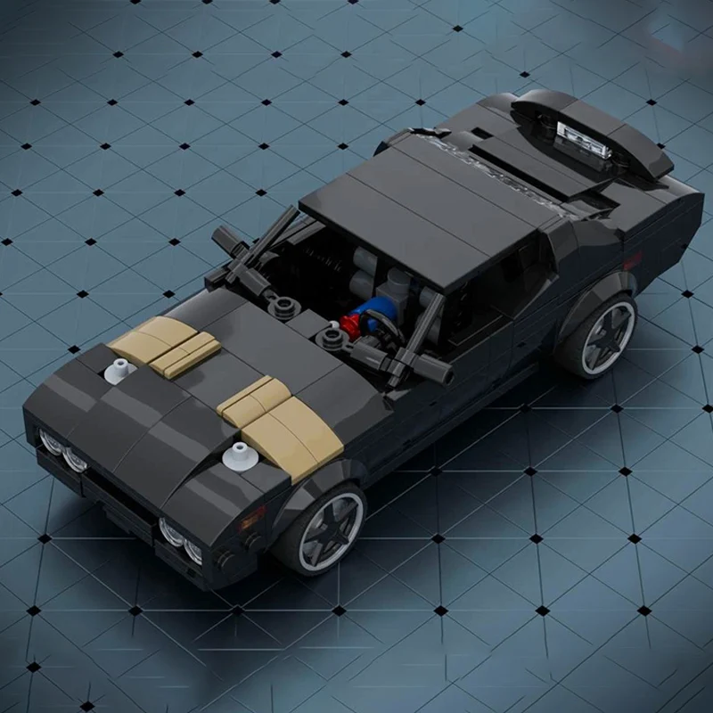 

gfdsa Speed Racing Car Model MOC Building Bricks Black Muscle Car Modular Technology Children Holiday Gifts Assemble Toys Suit