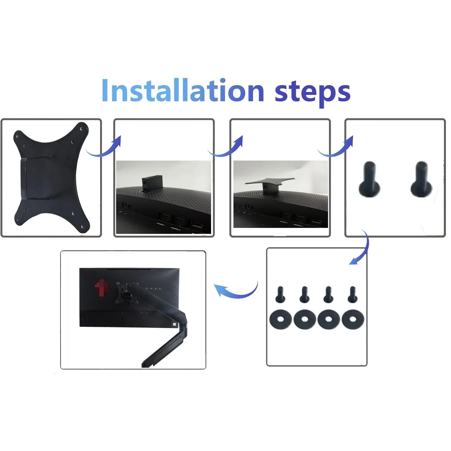 

New VESA Adapter for HP OMEN X25 X25F X27 Monitor by Mount Bracket for VESA 75x75 &100x100 Monitors Arms Stands