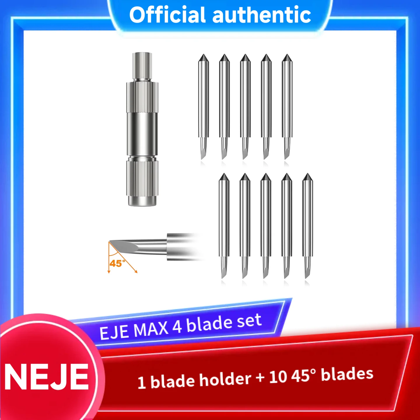 NEJE MAX 4-blade set - 1 box + 10 pieces of 45° blades, compatible with laser engraving machines, durable and efficient