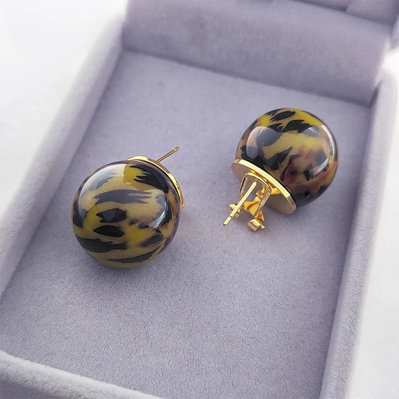 Leopard Print Ball Post Earrings For Women Fashion Jewelry Timeless Classic New Styles Hot Selling Items Holiday Gifts C1789