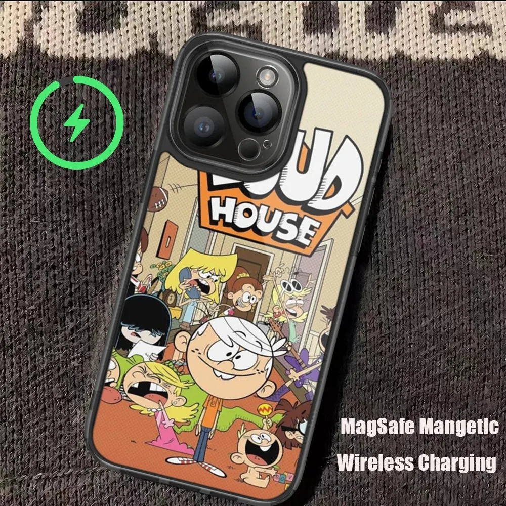 Cartoon The L-Loud H-House Phone Case For iPhone 11 12 13 14 15 Pro Max Plus Mini Magsafe Magnetic Wireless Charging Shell