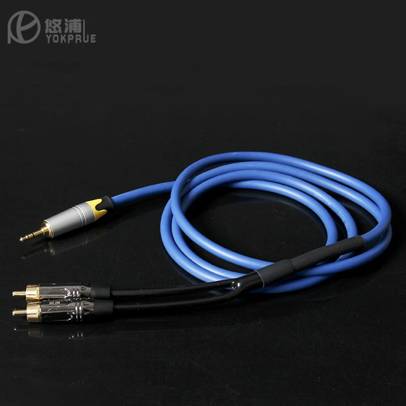 Youpu 3.5mm to double lotus computer audio cable 1/2 lotus mobile phone connection cable audio connection cable