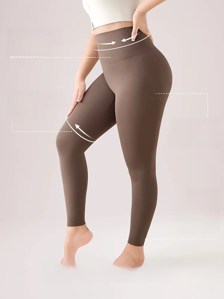 Spodnie do jogi plus size, ocieplane, z wysokim stanem, długie spodnie zimowe dla kobiet plus size, ciepła warstwa bazowa.