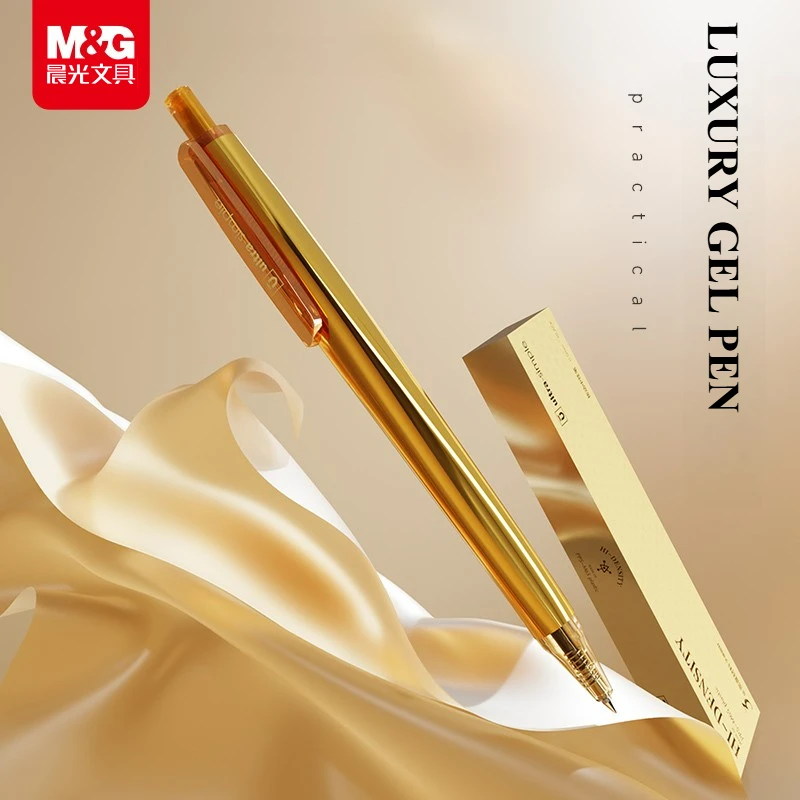 

M&G Luxury 0.5mm Streamer Gold Unplugged High Density Bullet Point Signature Pen Quick-drying Premium Series Gel Pen