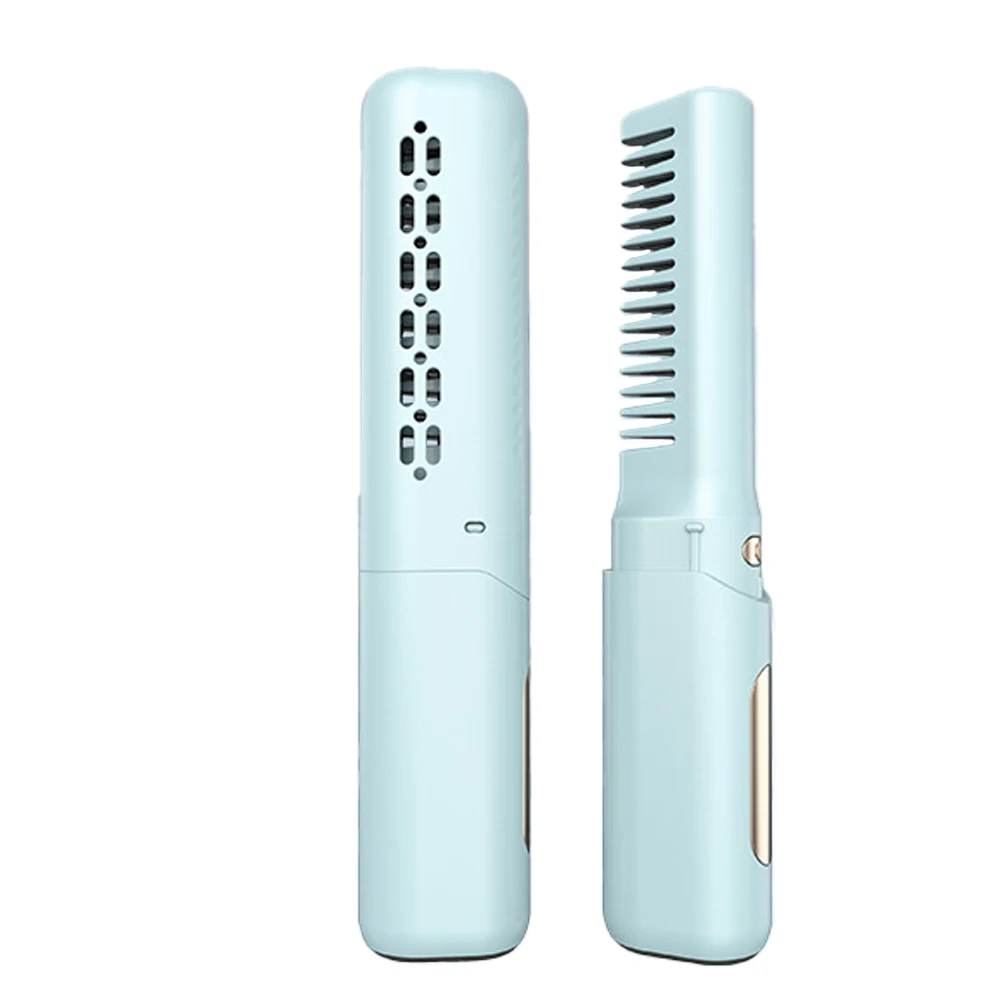 Dual-Use Cordless Hair Straightening Comb Long-Lasting Portable Styling Non-Damaging Negative Ion Curling Wand Head Massager