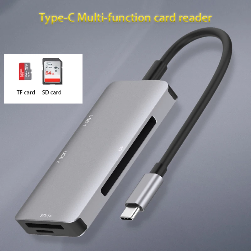 

Dock station USB HUB USB Splitter Adapter SD/CF/TF Card Reader Plug and Play Type-C card reading Multi-function Extension Cable